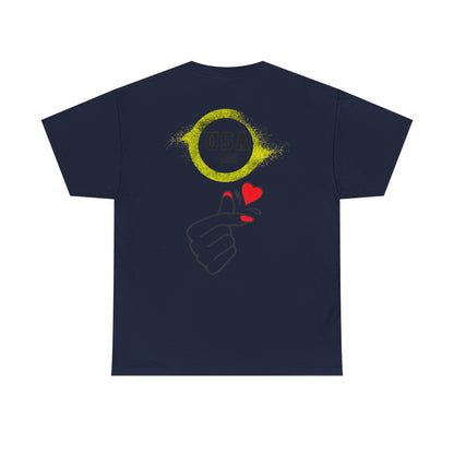 USA Love Graphic Tee, Unisex Cotton Shirt for Holidays, Gifts, Events, Patriotic Wear, Fun Fashion