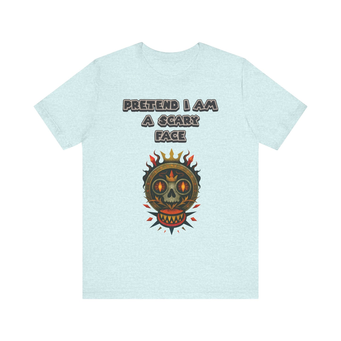 Scary Face Tee - Unisex Short Sleeve T-Shirt for Halloween, Casual Wear, Costume Parties, Fun Gifts, and Everyday Style