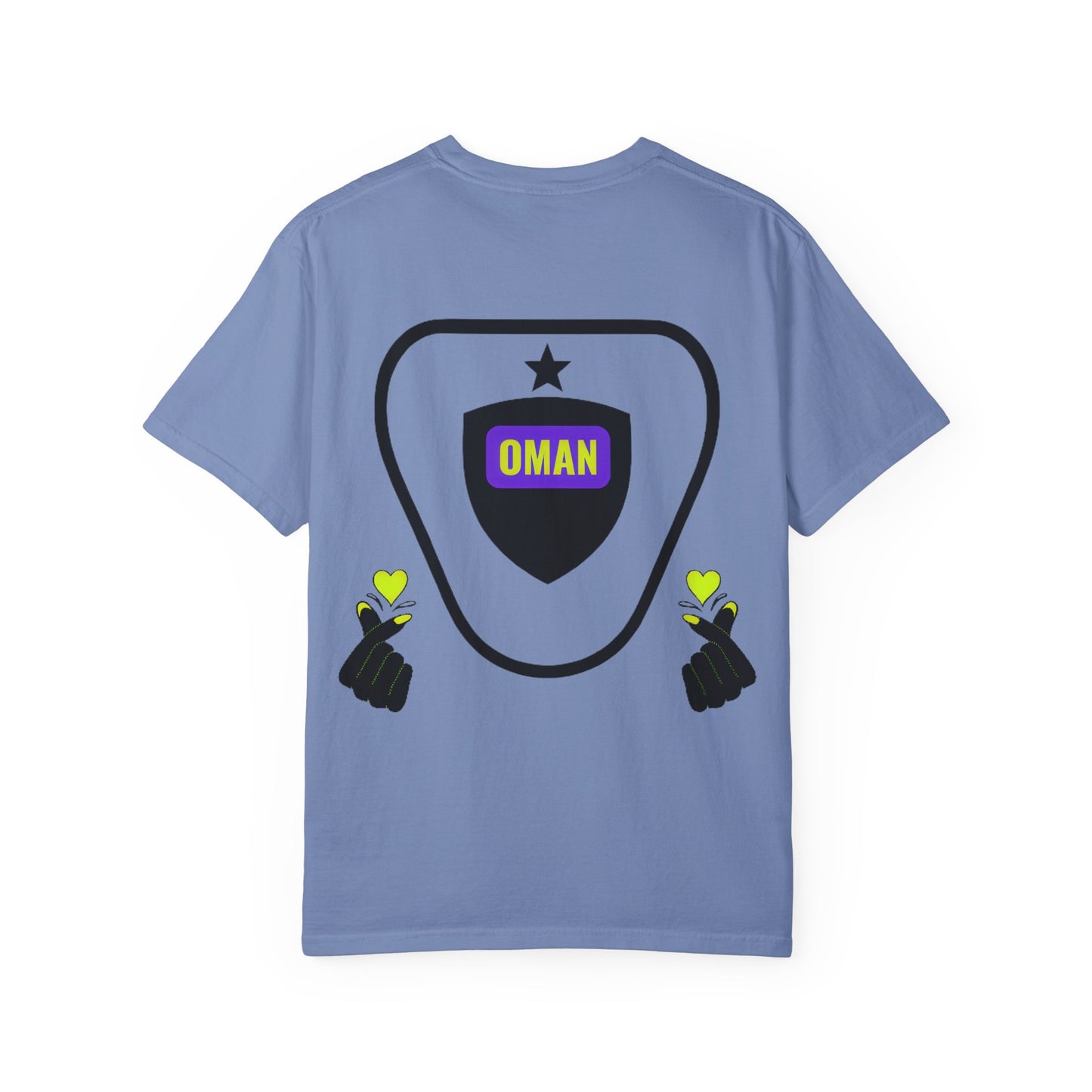 Oman Shield T-Shirt, Unisex Garment-Dyed Tee, Casual Wear, Travel Souvenir, Unique Gift, Everyday Comfort
