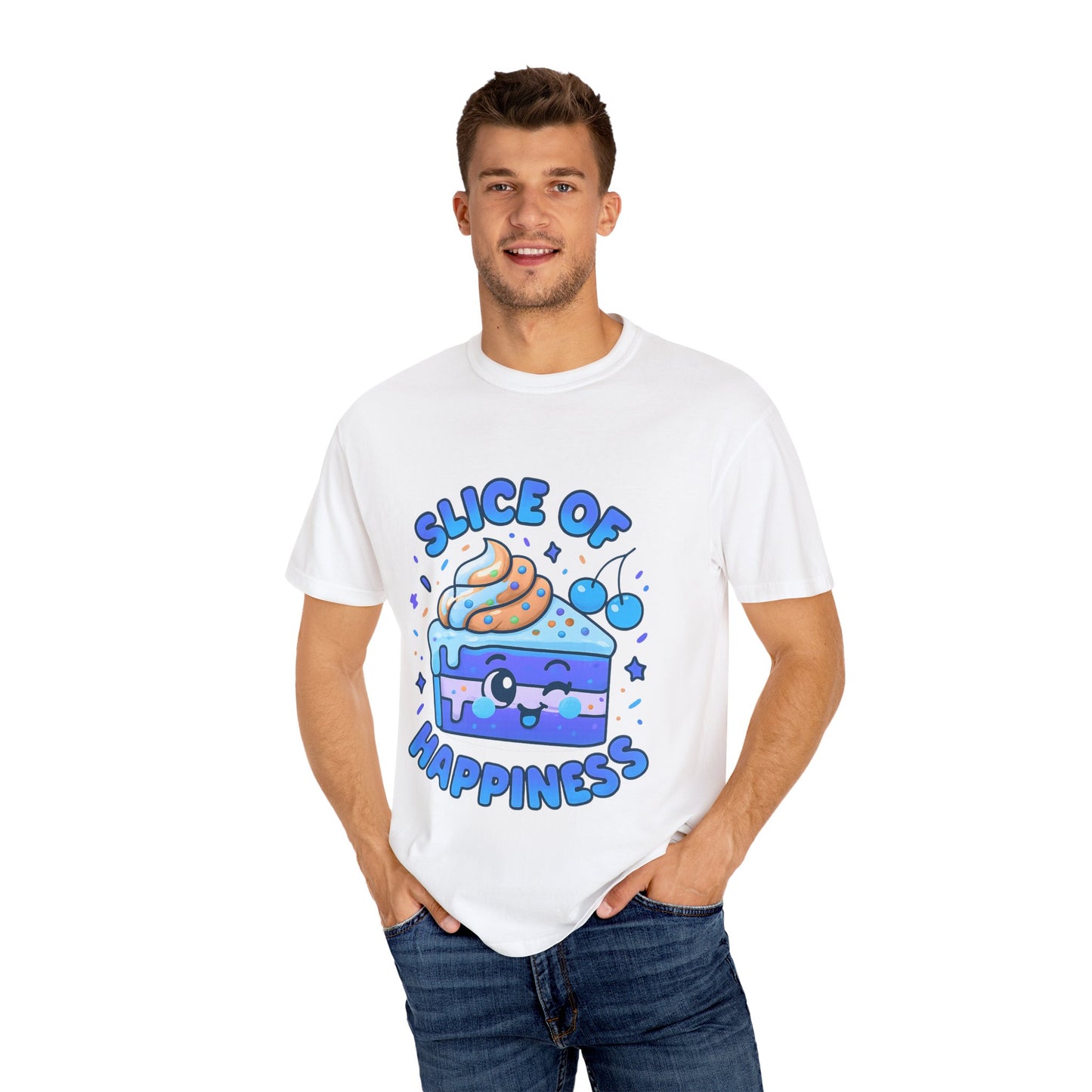 Colorful Slice of Happiness T-Shirt, Cute Dessert Tee, Unisex Graphic Tee, Sweet Gift for Foodies, Fun Casual Wear