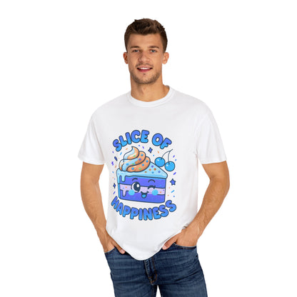 Colorful Slice of Happiness T-Shirt, Cute Dessert Tee, Unisex Graphic Tee, Sweet Gift for Foodies, Fun Casual Wear