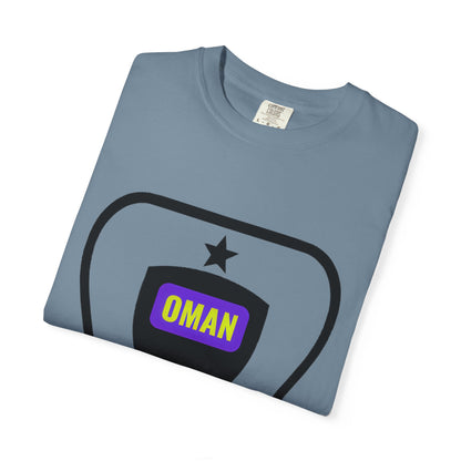 Oman Shield T-Shirt, Unisex Garment-Dyed Tee, Casual Wear, Travel Souvenir, Unique Gift, Everyday Comfort