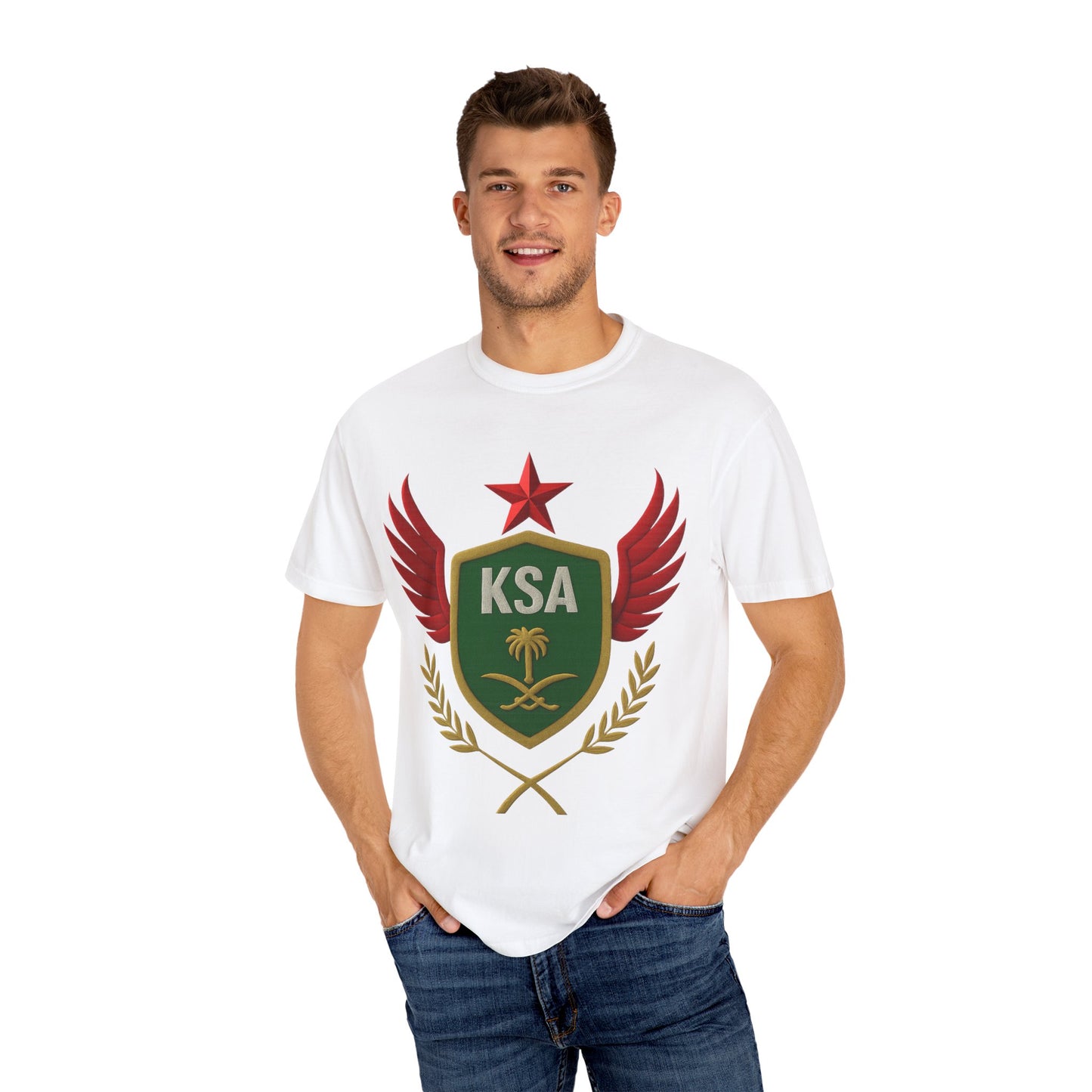 KSA Inspired Unisex Garment-Dyed T-shirt | Casual Style Tee, Graphic Shirt, Unique Design, Gift for Fans, Summer Fashion