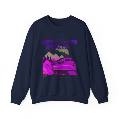 Vintage Train Adventure Sweatshirt - Cozy Travel Design