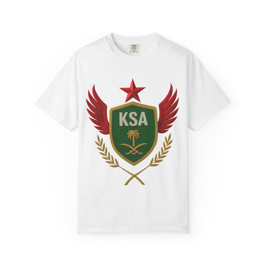 KSA Inspired Unisex Garment-Dyed T-shirt | Casual Style Tee, Graphic Shirt, Unique Design, Gift for Fans, Summer Fashion