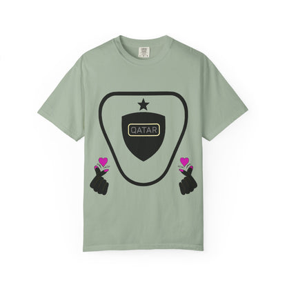 Qatar Pride Unisex Garment-Dyed T-Shirt, Casual Tee, LGBTQ+ Apparel, Sports Fan Gear, Gift for Him/Her/Friends