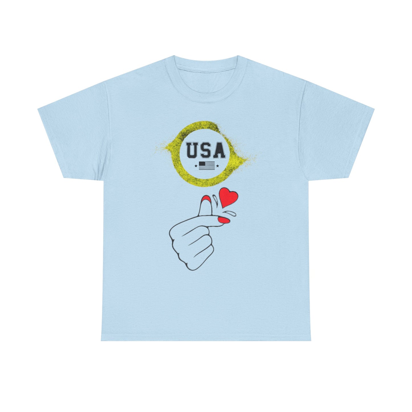 USA Love Graphic Tee, Unisex Cotton Shirt for Holidays, Gifts, Events, Patriotic Wear, Fun Fashion