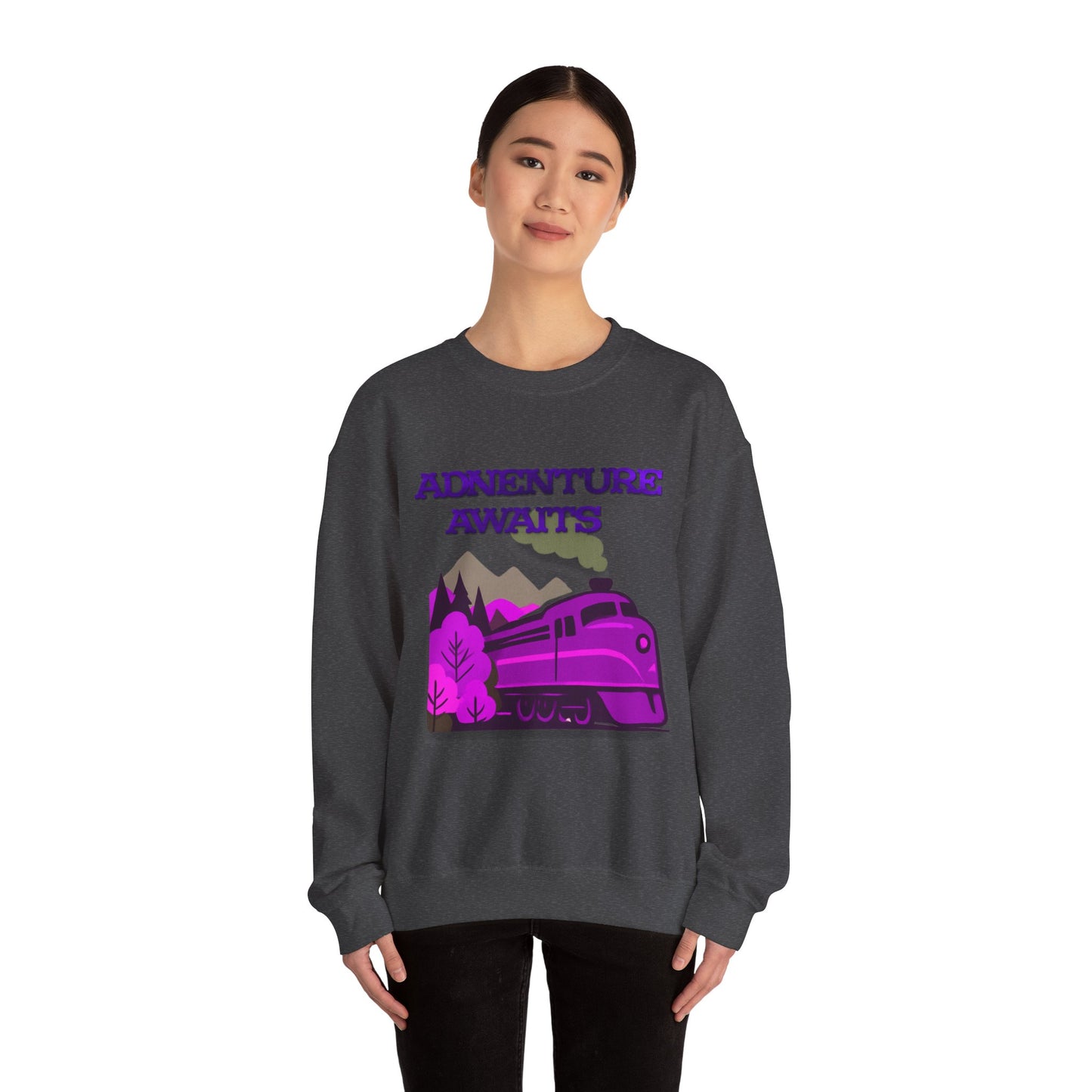 Vintage Train Adventure Sweatshirt - Cozy Travel Design