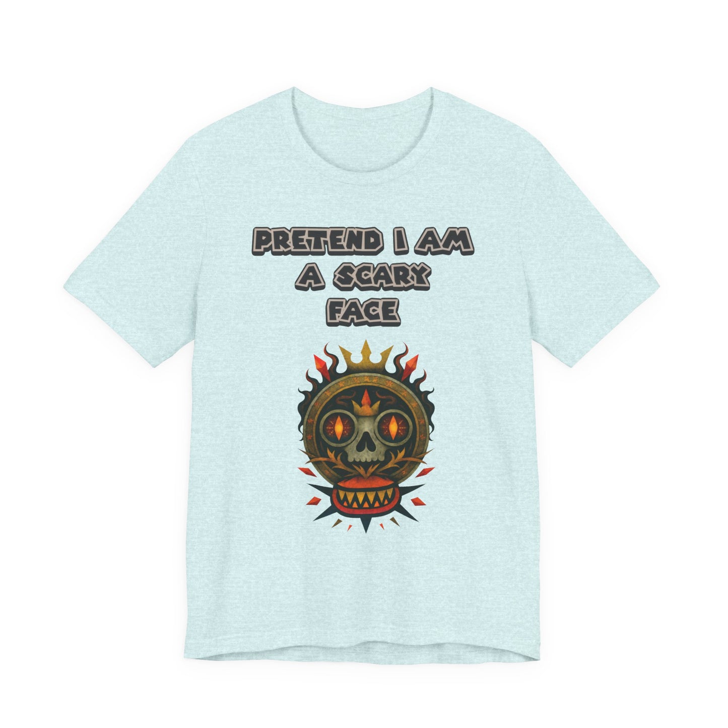 Scary Face Tee - Unisex Short Sleeve T-Shirt for Halloween, Casual Wear, Costume Parties, Fun Gifts, and Everyday Style