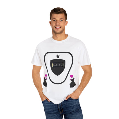 Qatar Pride Unisex Garment-Dyed T-Shirt, Casual Tee, LGBTQ+ Apparel, Sports Fan Gear, Gift for Him/Her/Friends