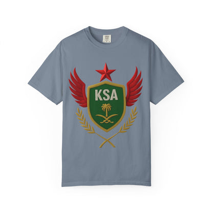 KSA Inspired Unisex Garment-Dyed T-shirt | Casual Style Tee, Graphic Shirt, Unique Design, Gift for Fans, Summer Fashion
