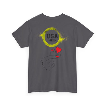 USA Love Graphic Tee, Unisex Cotton Shirt for Holidays, Gifts, Events, Patriotic Wear, Fun Fashion