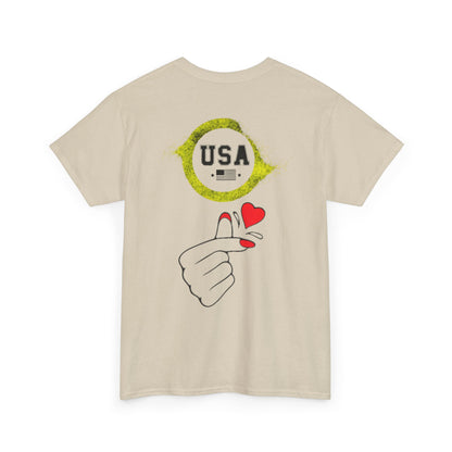 USA Love Graphic Tee, Unisex Cotton Shirt for Holidays, Gifts, Events, Patriotic Wear, Fun Fashion