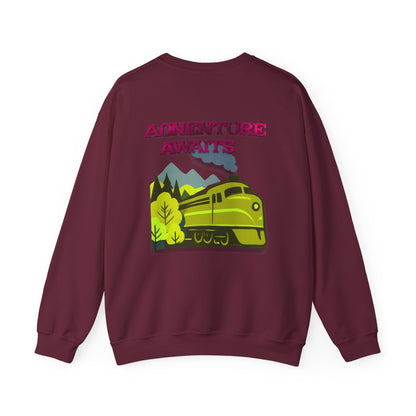Vintage Train Adventure Sweatshirt - Cozy Travel Design