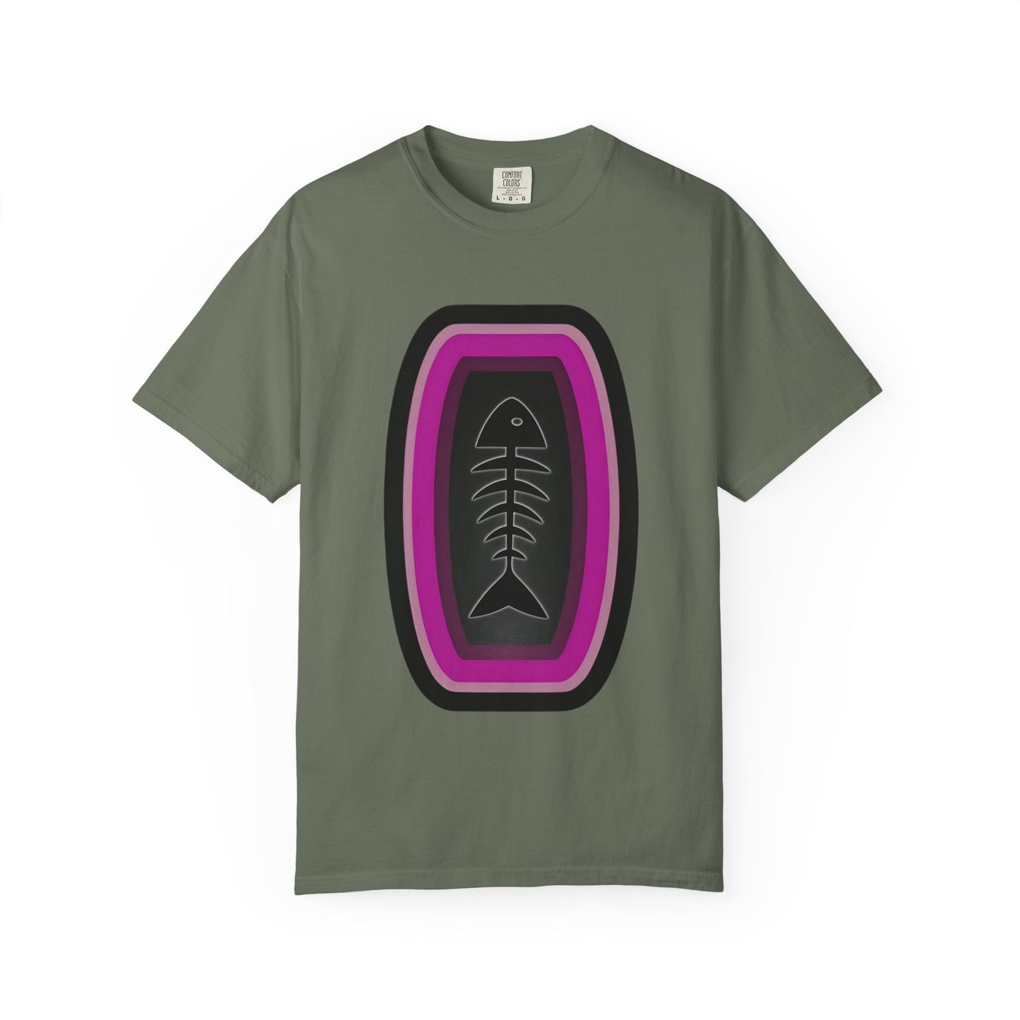 FISH BONE AND BULLS T-Shirt - Vintage Unisex Garment-Dyed Tee