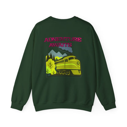 Vintage Train Adventure Sweatshirt - Cozy Travel Design
