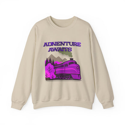 Vintage Train Adventure Sweatshirt - Cozy Travel Design