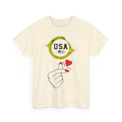USA Love Graphic Tee, Unisex Cotton Shirt for Holidays, Gifts, Events, Patriotic Wear, Fun Fashion