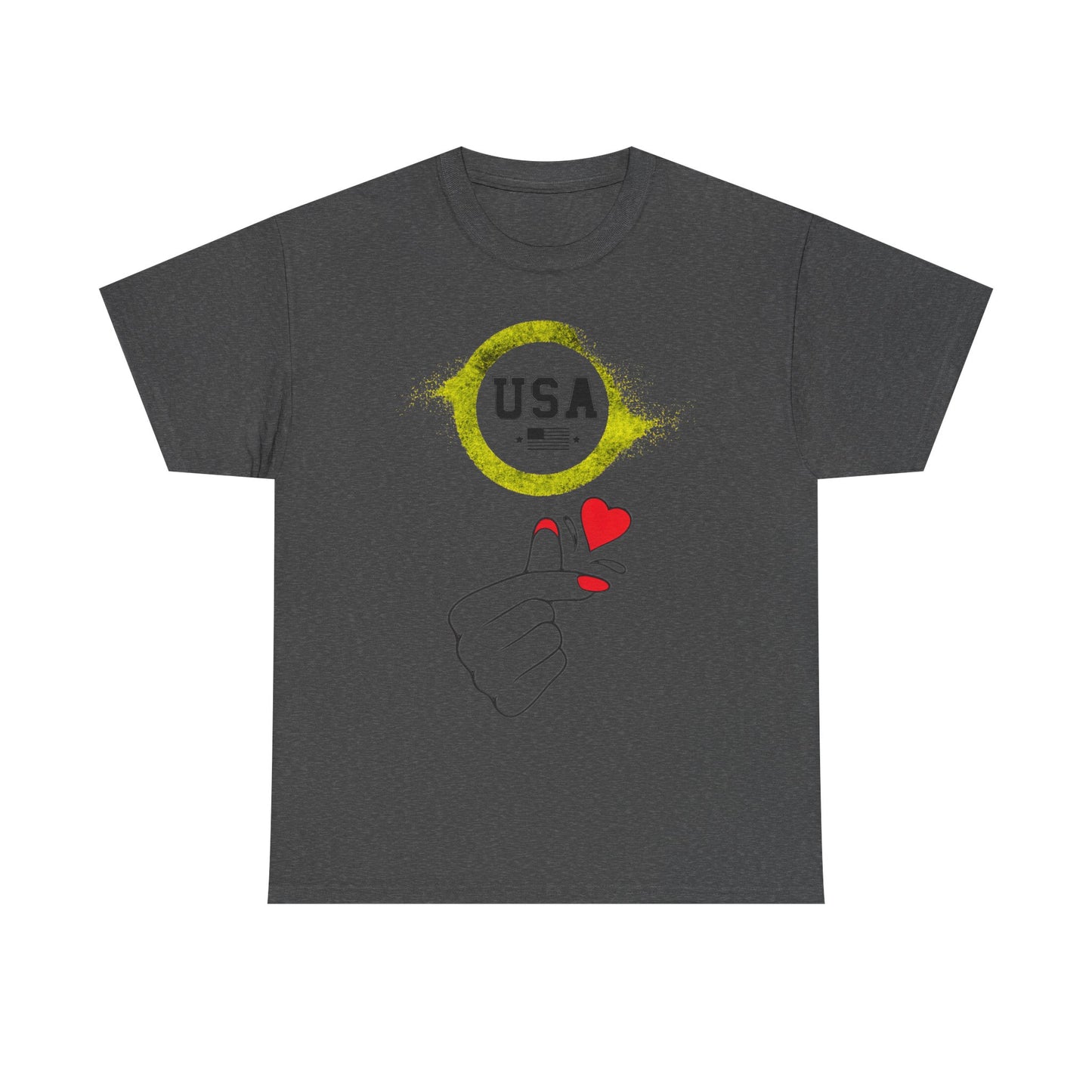 USA Love Graphic Tee, Unisex Cotton Shirt for Holidays, Gifts, Events, Patriotic Wear, Fun Fashion