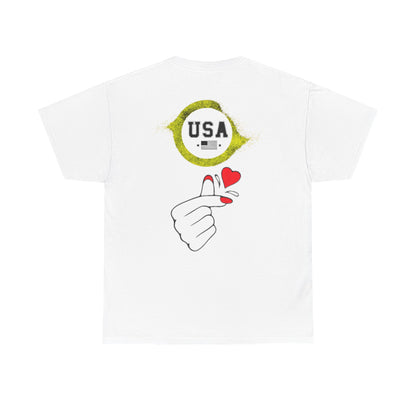 USA Love Graphic Tee, Unisex Cotton Shirt for Holidays, Gifts, Events, Patriotic Wear, Fun Fashion