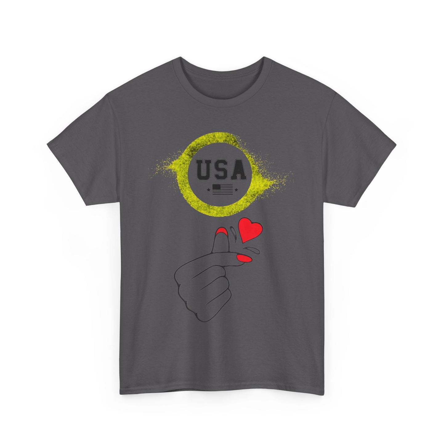 USA Love Graphic Tee, Unisex Cotton Shirt for Holidays, Gifts, Events, Patriotic Wear, Fun Fashion