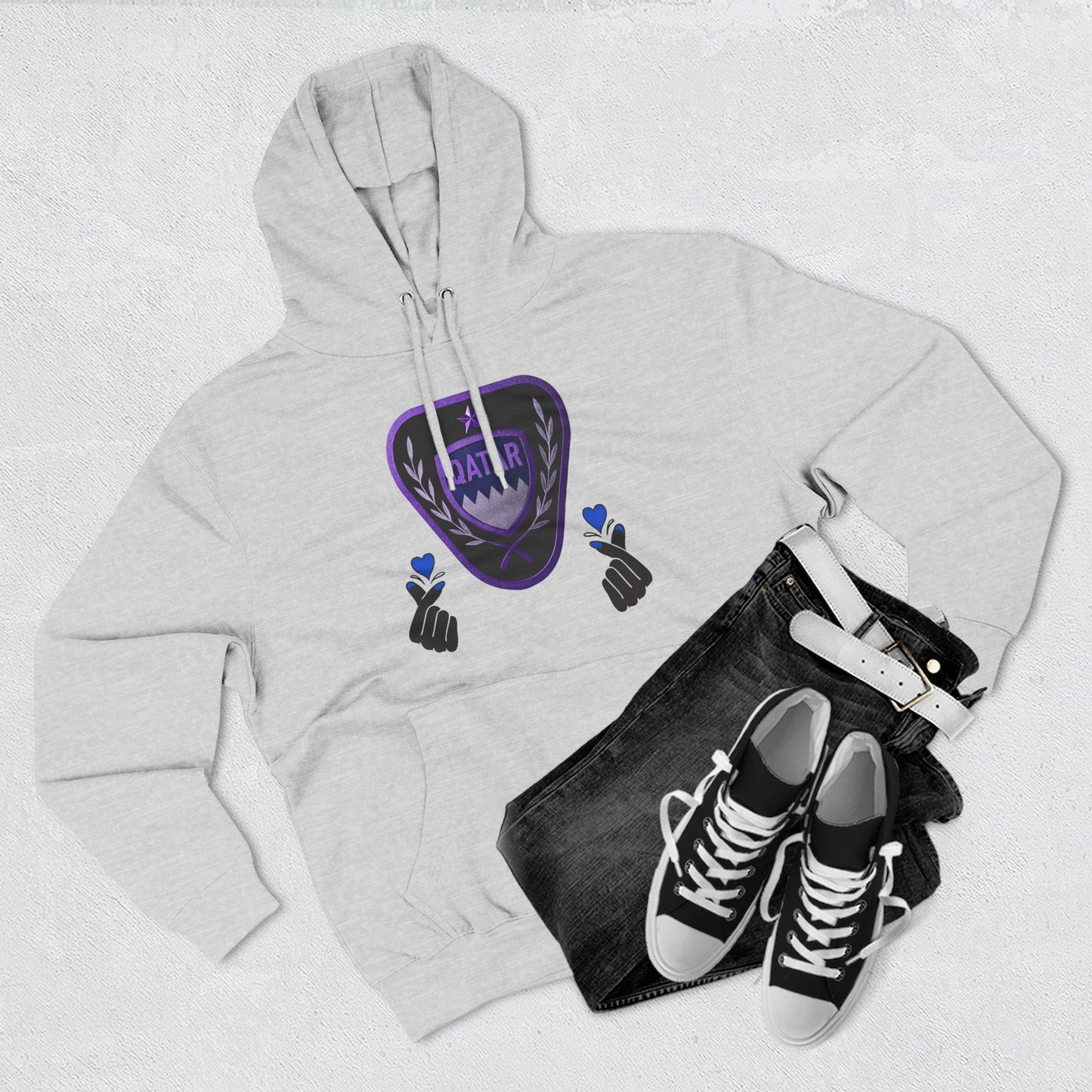Fleece Hoodie - Qatar Love Design