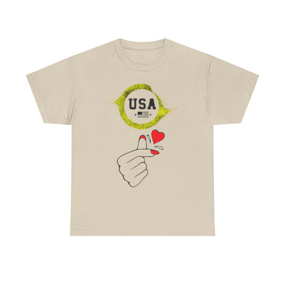USA Love Graphic Tee, Unisex Cotton Shirt for Holidays, Gifts, Events, Patriotic Wear, Fun Fashion