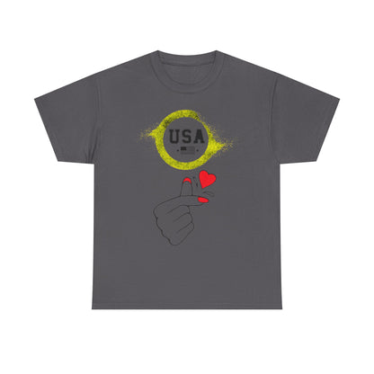 USA Love Graphic Tee, Unisex Cotton Shirt for Holidays, Gifts, Events, Patriotic Wear, Fun Fashion